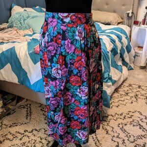 Via Sant Andrea Vintage Floral Midi Skirt – 34" Waist